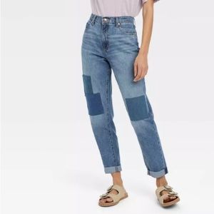 Universal Thread Patchwork Boyfriend Jeans NWT